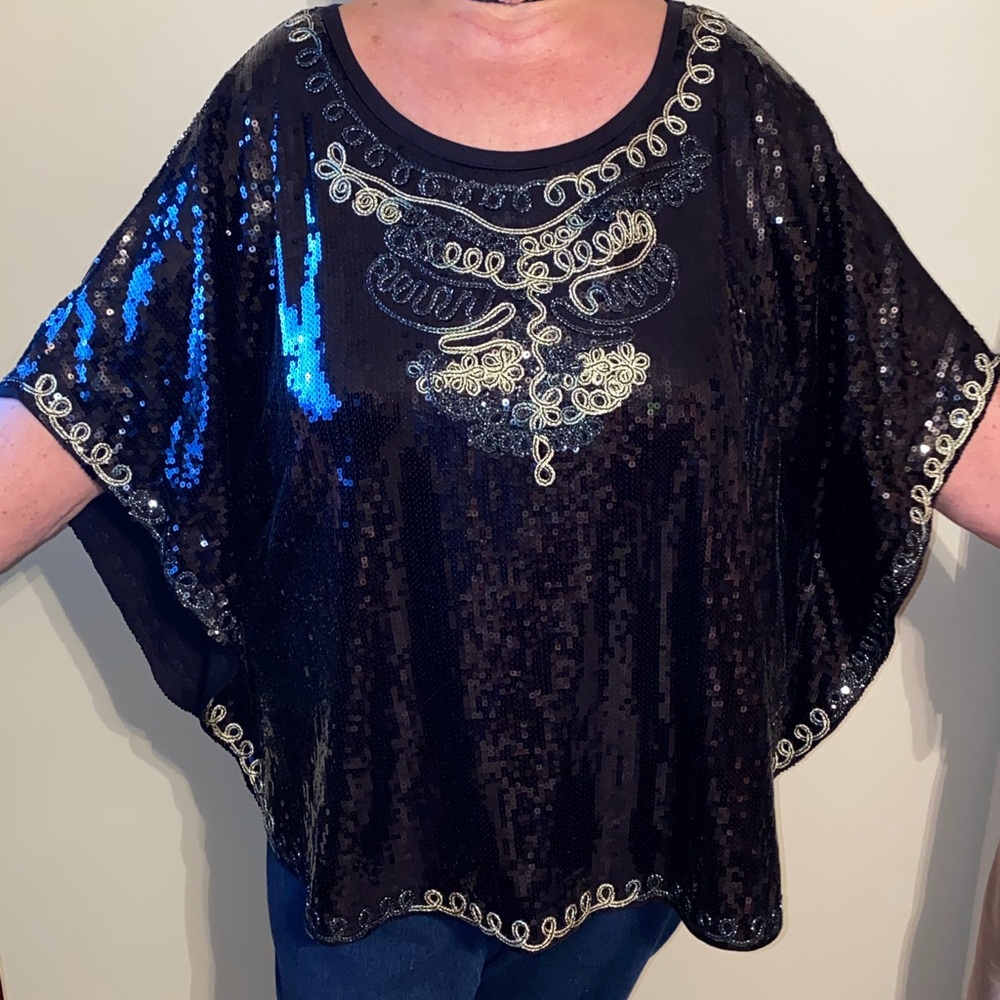 Black Sequence Top